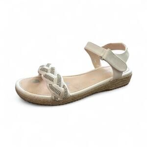 Dream Pairs Girls White Braided Mini Wedge Sandal 4